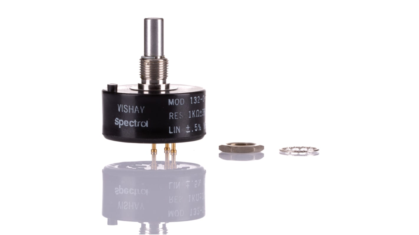 Potentiomètre Rotatif Vishay 132, 1kΩ max, Continu tours , Ø axe 6,35 mm, Montage sur douille