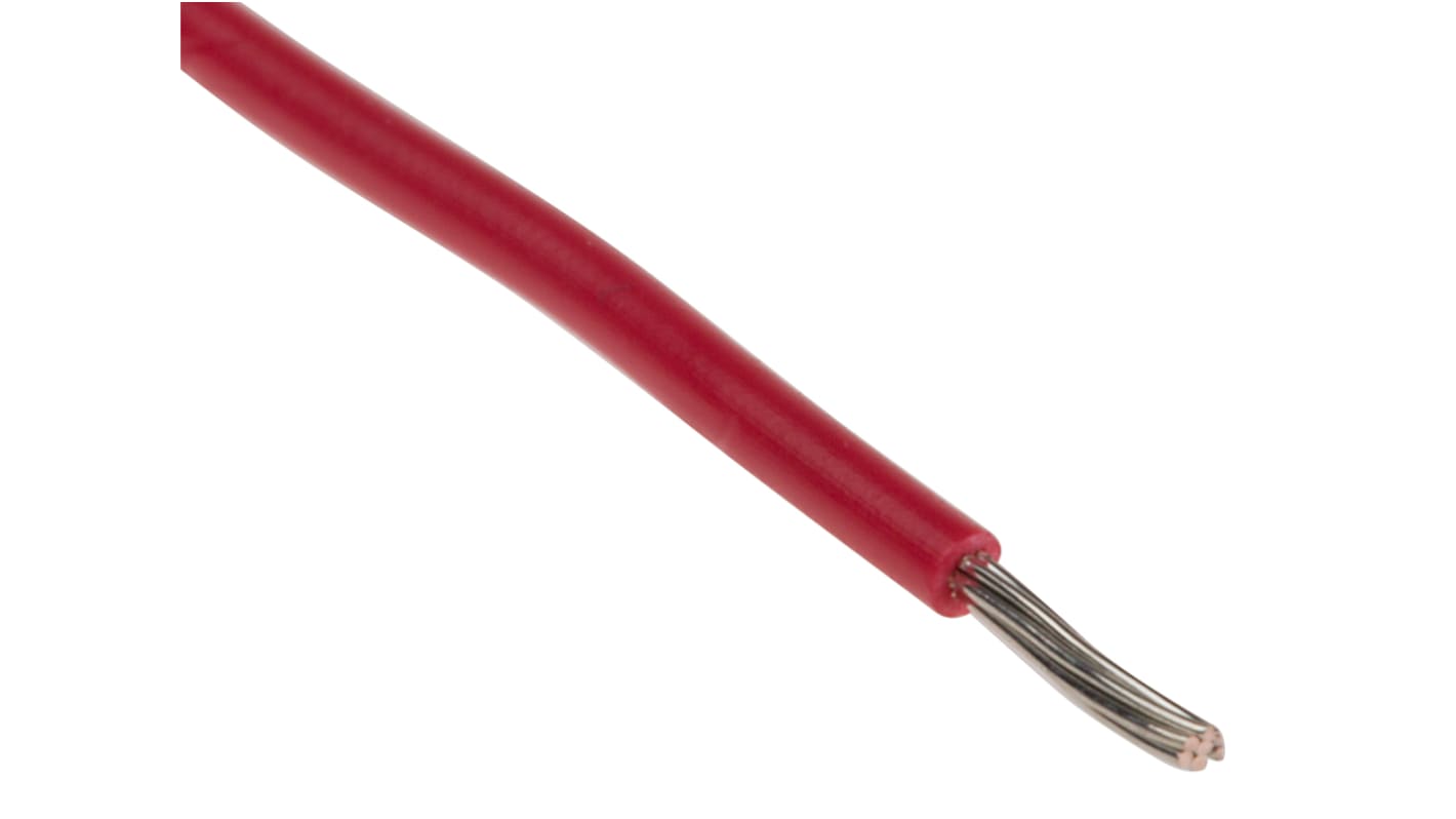 RS PRO Red 0.22 mm² Hook Up Wire, 24 AWG, 7/0.2 mm, 250m, PVC Insulation