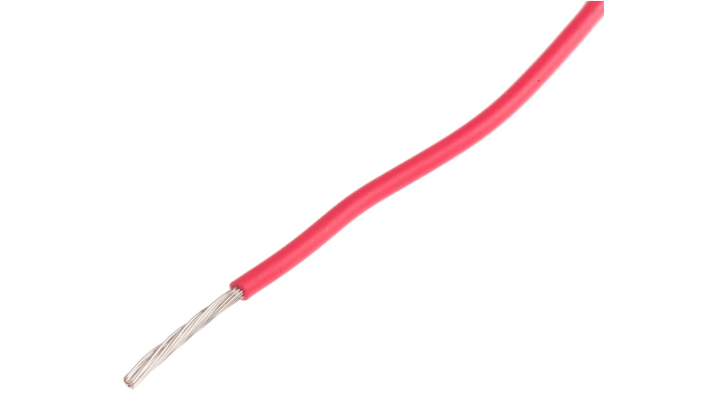 RS PRO Kapcsolóhuzal, keresztmetszet területe: 0,6 mm², részei: 19/0,2 mm, Piros burkolat, 250 V, 100m, 20 AWG Extrém