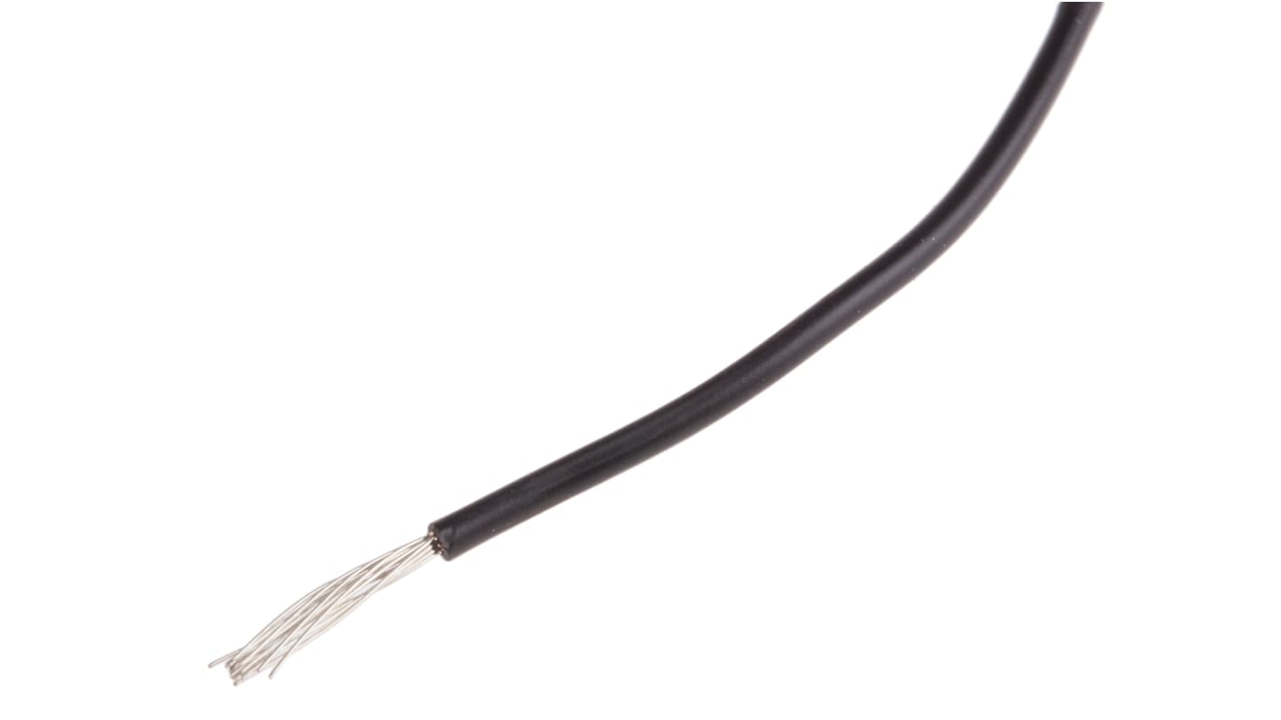 RS PRO Einzeladerleitung 0,6 mm², 20 AWG 100m Schwarz PVC isoliert Ø 1.9mm 19/0,2 mm Litzen