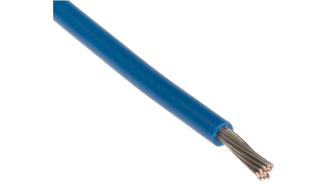 RS PRO Einzeladerleitung 0,6 mm², 20 AWG 100m Blau PVC isoliert Ø 1.9mm 19/0,2 mm Litzen