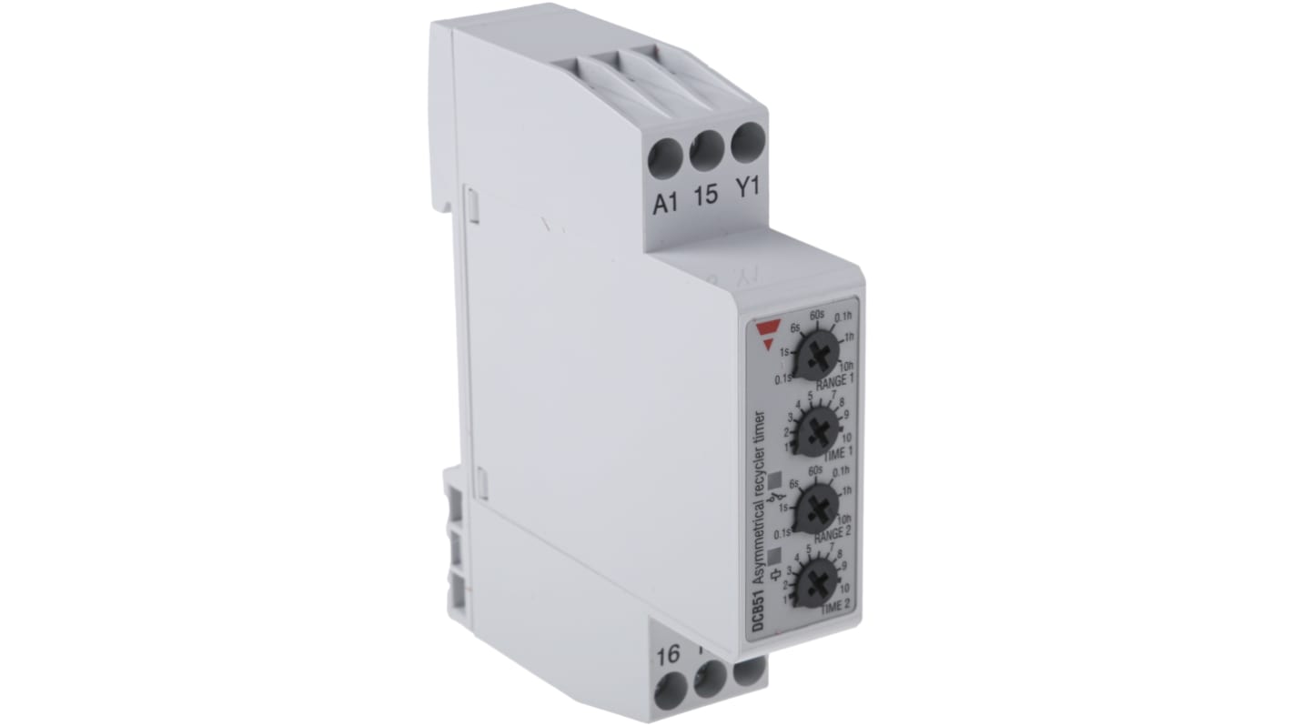 DCB51CM24 Carlo Gavazzi DIN Rail Mount Timer Relay, 24 V dc, 24 →