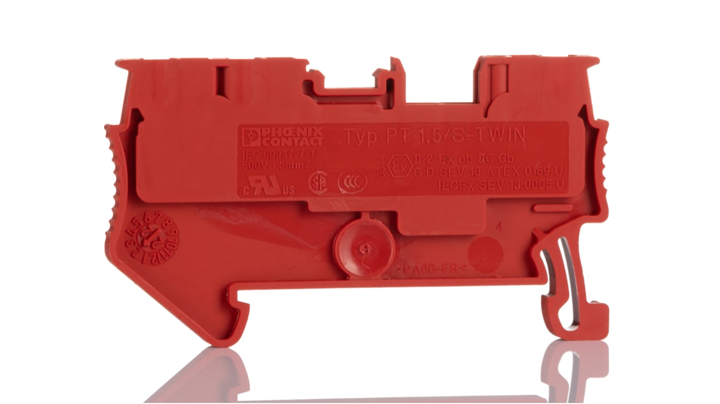 3208156 Phoenix Contact Red Feed Through Terminal Block, 0.14 → 1