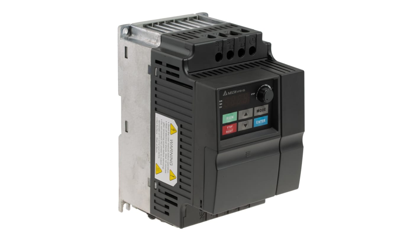 Delta Electronics インバータ VFD-EL, 400 V ac 3.7 kW VFD037EL43A ウォータポンプ、コンベア、ワインダの定圧制御