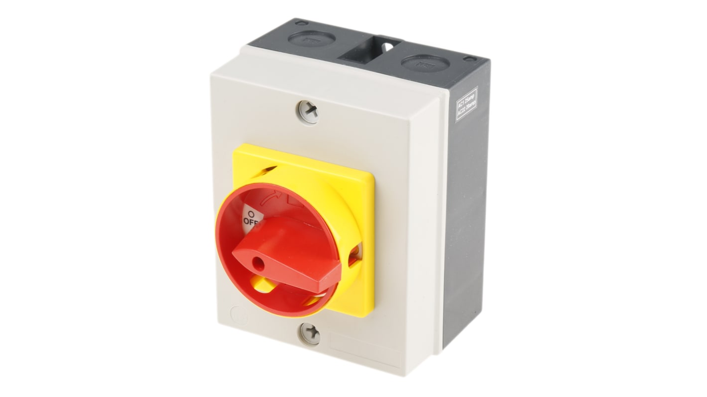 RS PRO 3P Pole Panel Mount Isolator Switch - 25A Maximum Current, 11kW Power Rating, IP65