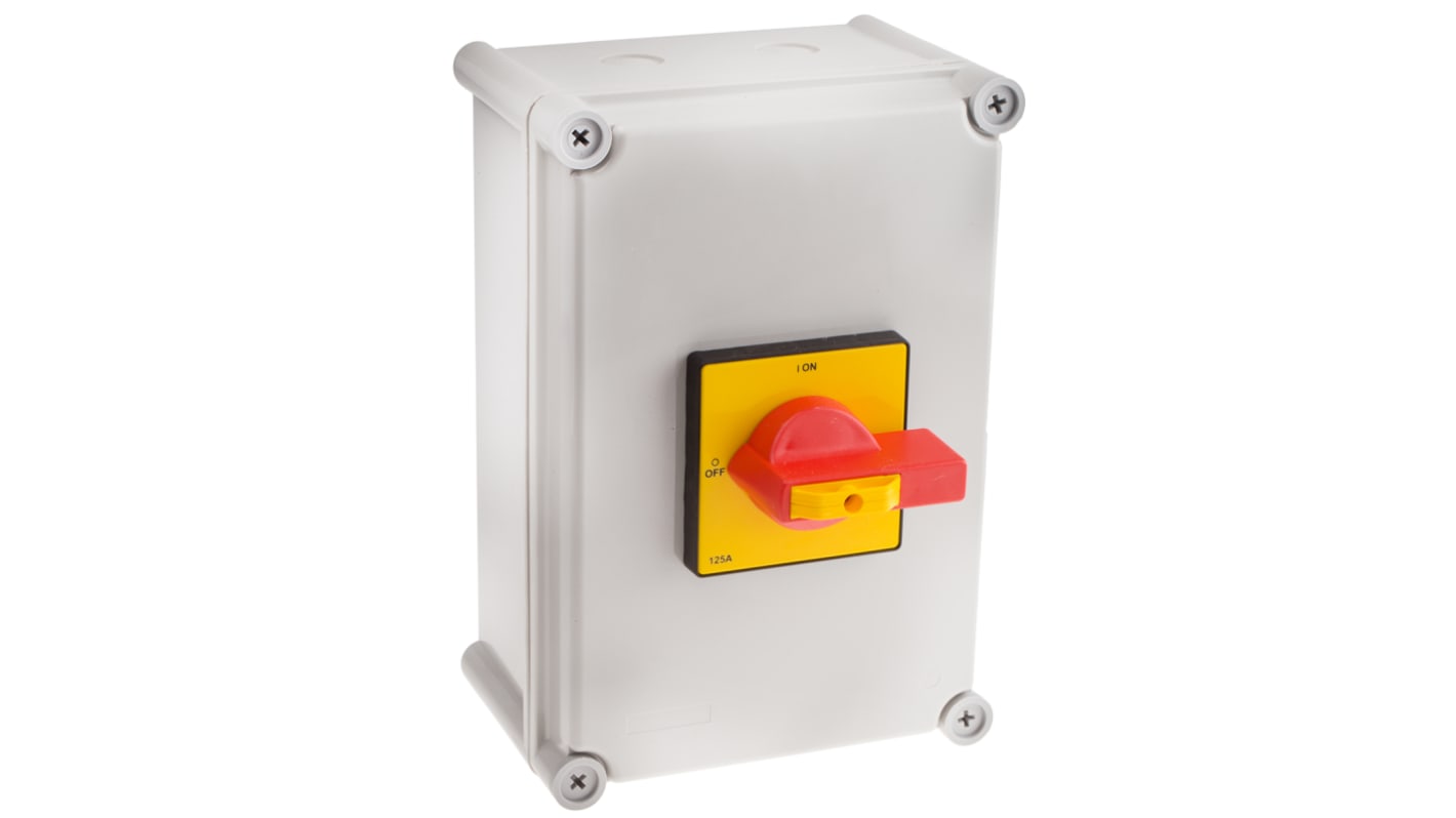 RS PRO 3P Pole Panel Mount Isolator Switch - 125A Maximum Current, 75kW Power Rating, IP65