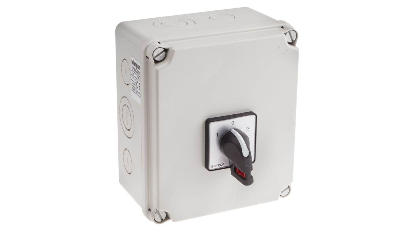 RS PRO 2P Pole Isolator Switch - 25A Maximum Current, 15kW Power Rating, IP65