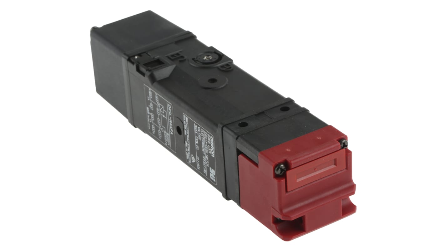 Interruptor de bloqueo por solenoide Omron D4SL-N, 24V dc, cont. aux. 1NA/1NC, Alimentar para desbloquear, IP67