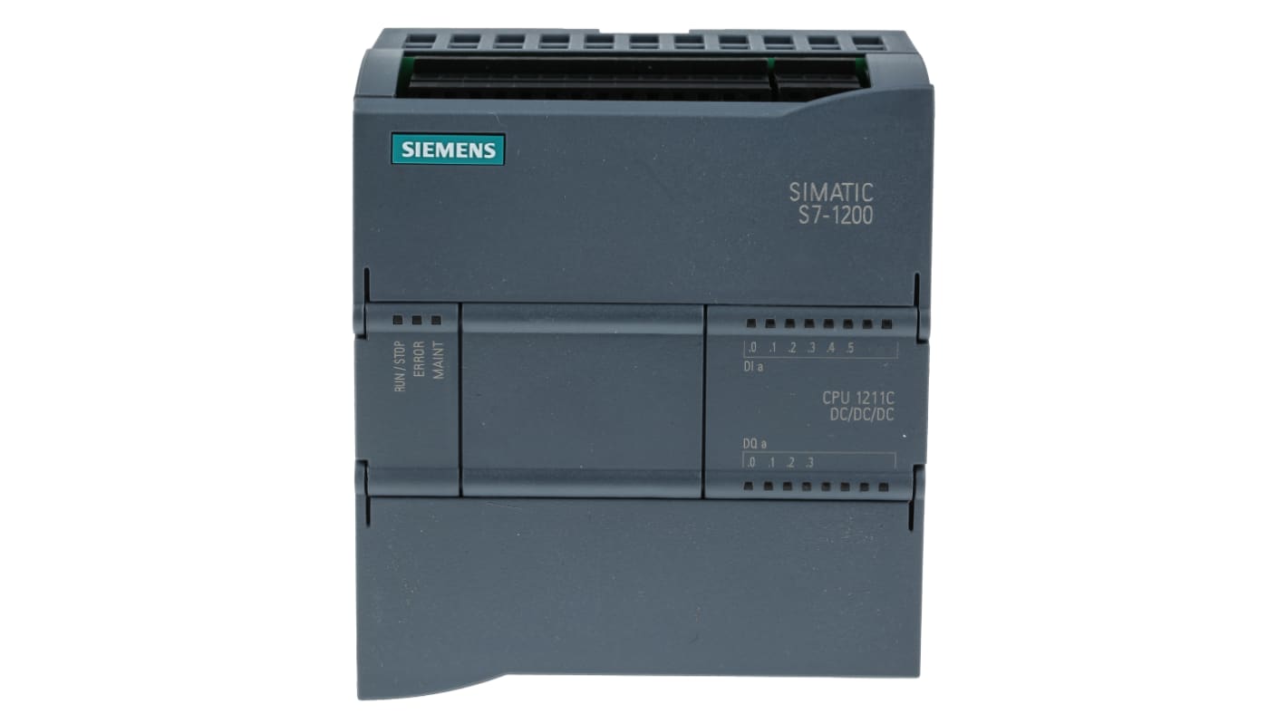 Siemens PLC CPU SIMATIC S7-1200, Ethernet Ethernet, PROFINET, kapacitás: 30 kB, 10 I/O elem, 1 MB, Din-Sín, Falra