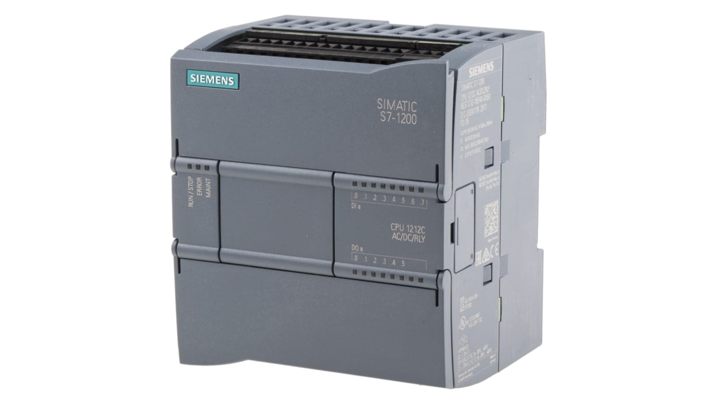 Siemens PLC CPU, SIMATIC S7-1200, 14 I/O Porte, Ethernet, Programkapacitet 50 kB 1 MB 8 6