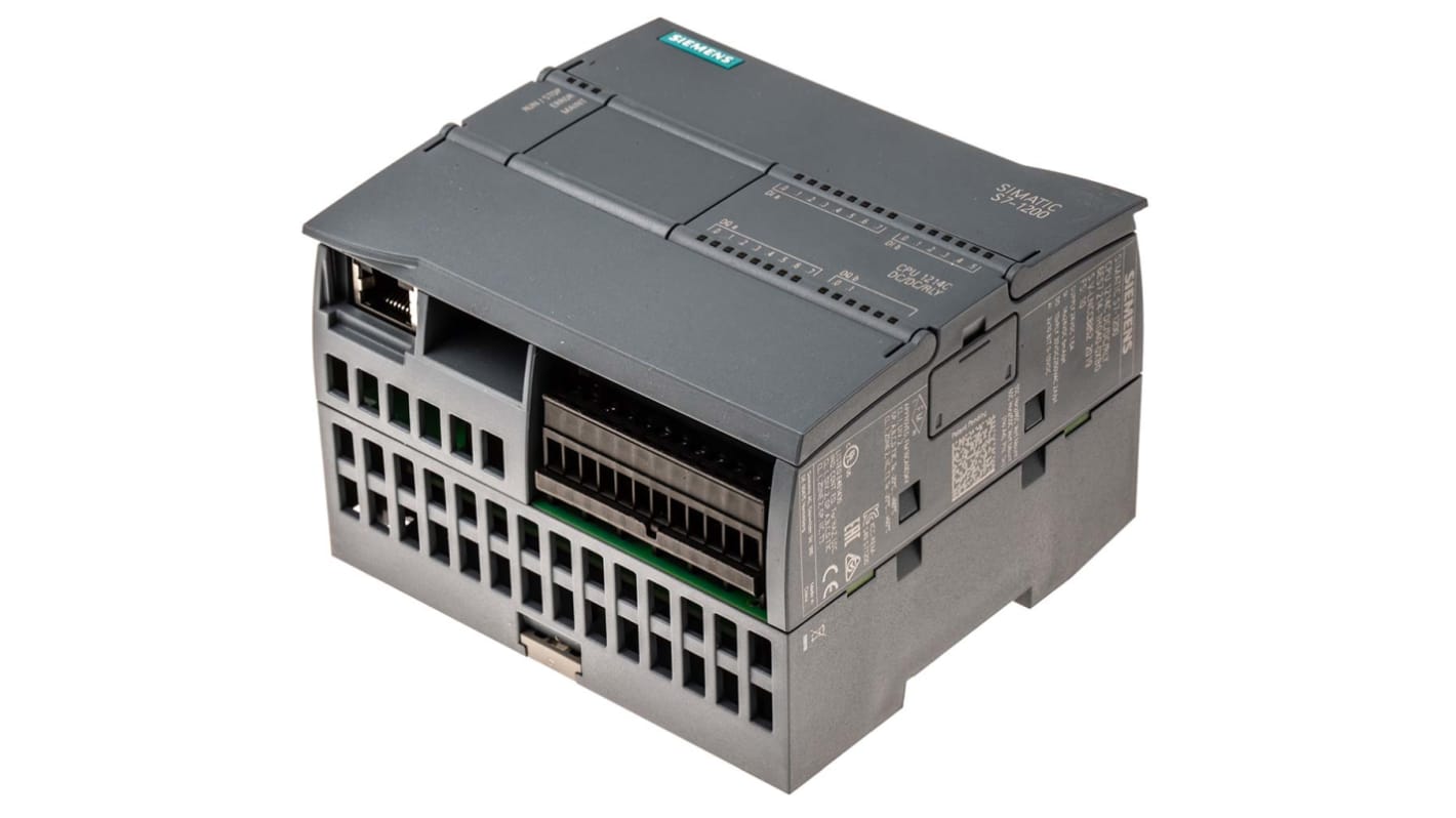 Siemens PLC CPU, SIMATIC S7-1200, 24 I/O Porte, Ethernet, Programkapacitet 75 kB 4 MB 2 0 14 10