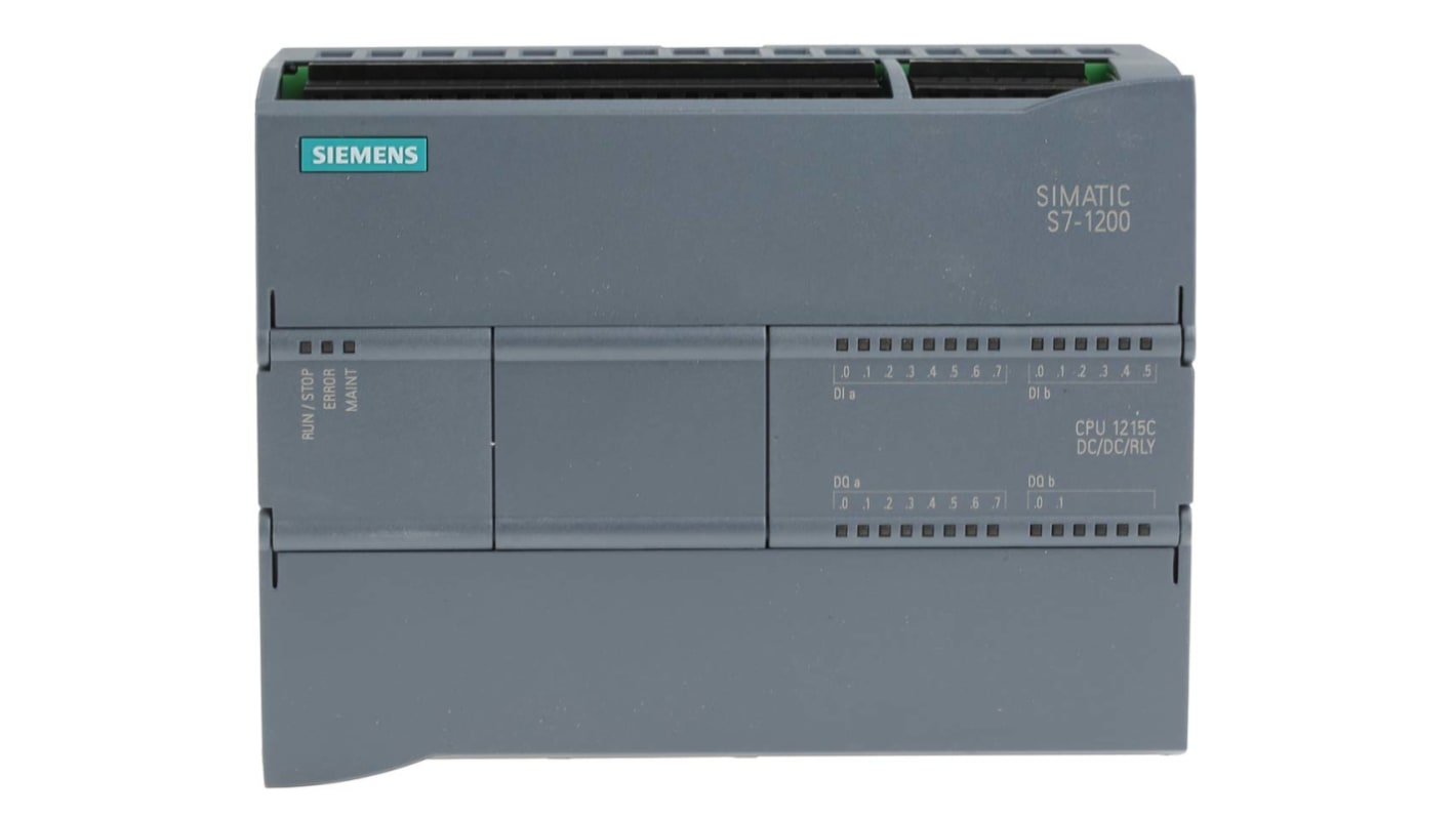 Siemens PLC CPU SIMATIC S7-1200, Ethernet PROFINET, kapacitás: 100 kB, 24 I/O elem, 4 MB, Din-Sín, Falra Szerelhető,