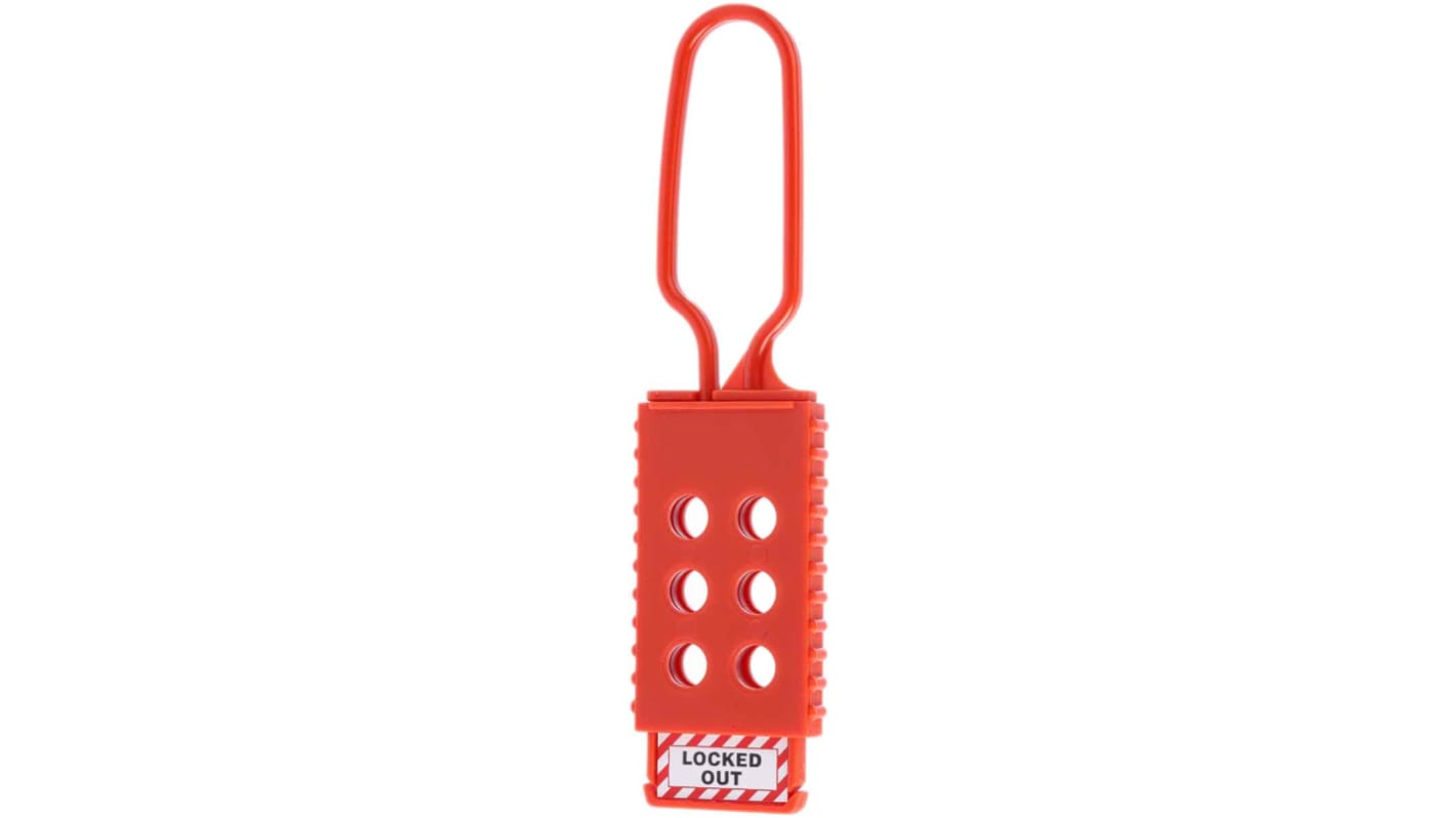 RS PRO 6-Lock Nylon Lockout Electrical Hasp, 6mm Shackle