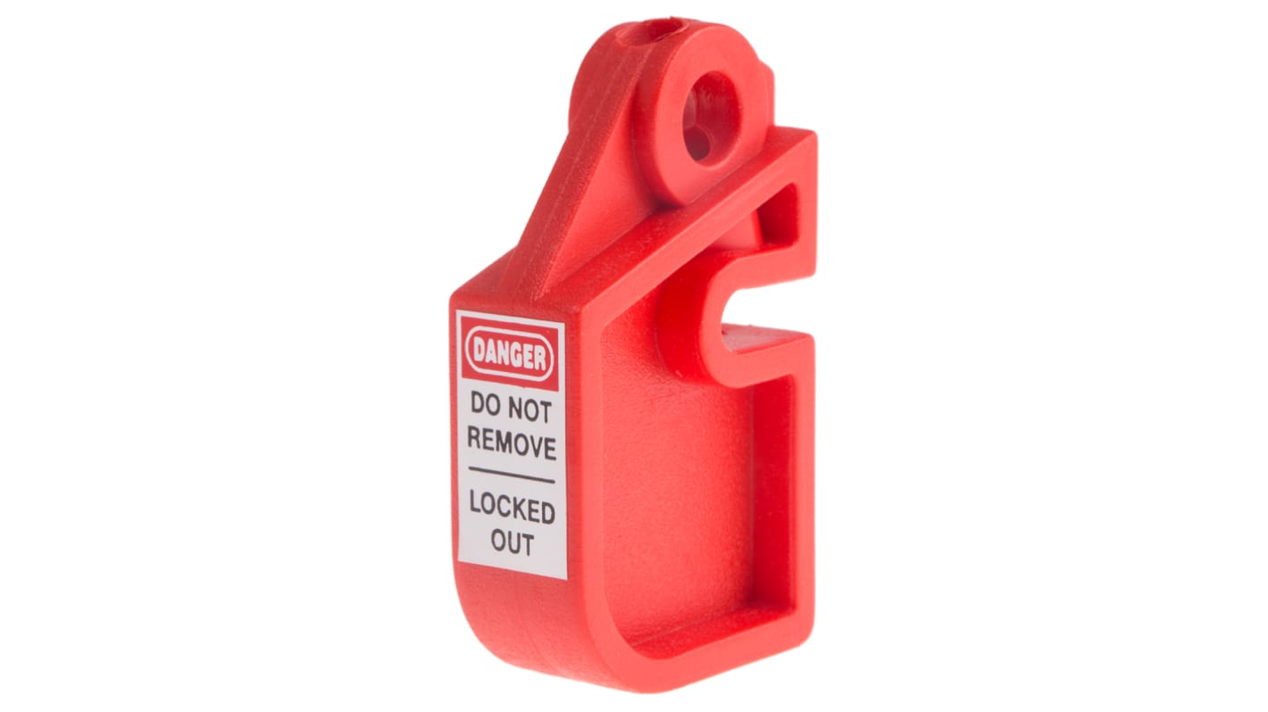 RS PRO Red 1-Lock ABS Universal Fuse Holder Lockout, 8.25mm Shackle, 4mm Attachment