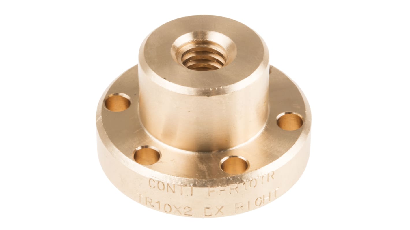 RS PRO Flanged Round Nut For Lead Screw, For Shaft Dia. 10mm