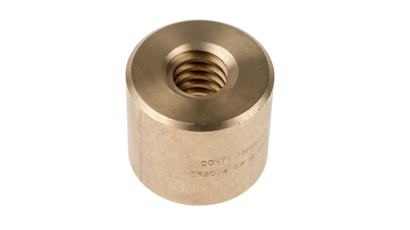 RS PRO Cylindrical Nut For Lead Screw, For Shaft Dia. 20mm