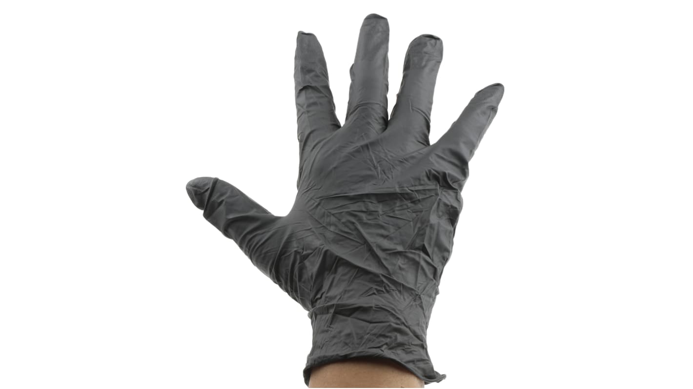 Guantes desechables Ansell sin polvo de Nitrilo Gris, talla 8,5 - 9, Grande, caja de 100 unidades