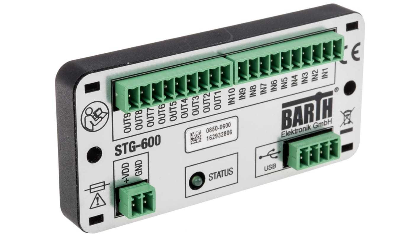 BARTH lococube mini-PLC Series PLC I/O Module for Use with STG-600, 7 → 32 V dc Supply, PWM, Solid State Output,