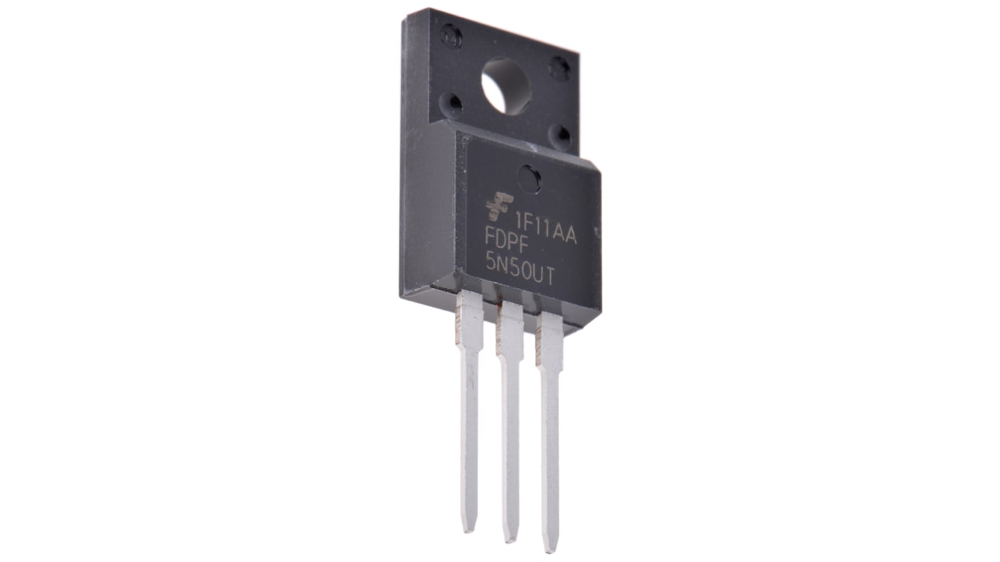 onsemi Nチャンネル MOSFET500 V 4 A スルーホール パッケージTO-220F 3 ピン