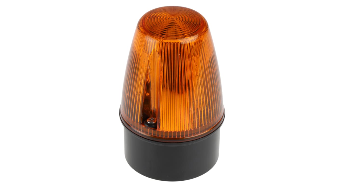 Moflash LED100 Series Amber Flashing Beacon, 85 → 280 V ac, 85 → 380 V dc, Surface Mount, Wall Mount, LED