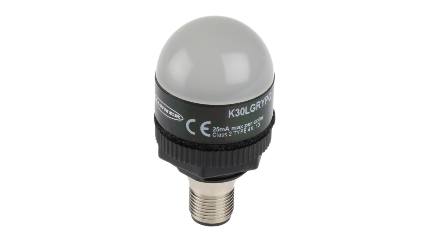 K30LGRYPQ Banner K30L Series Green, Red, Yellow Beacon, 10 → 30 V dc