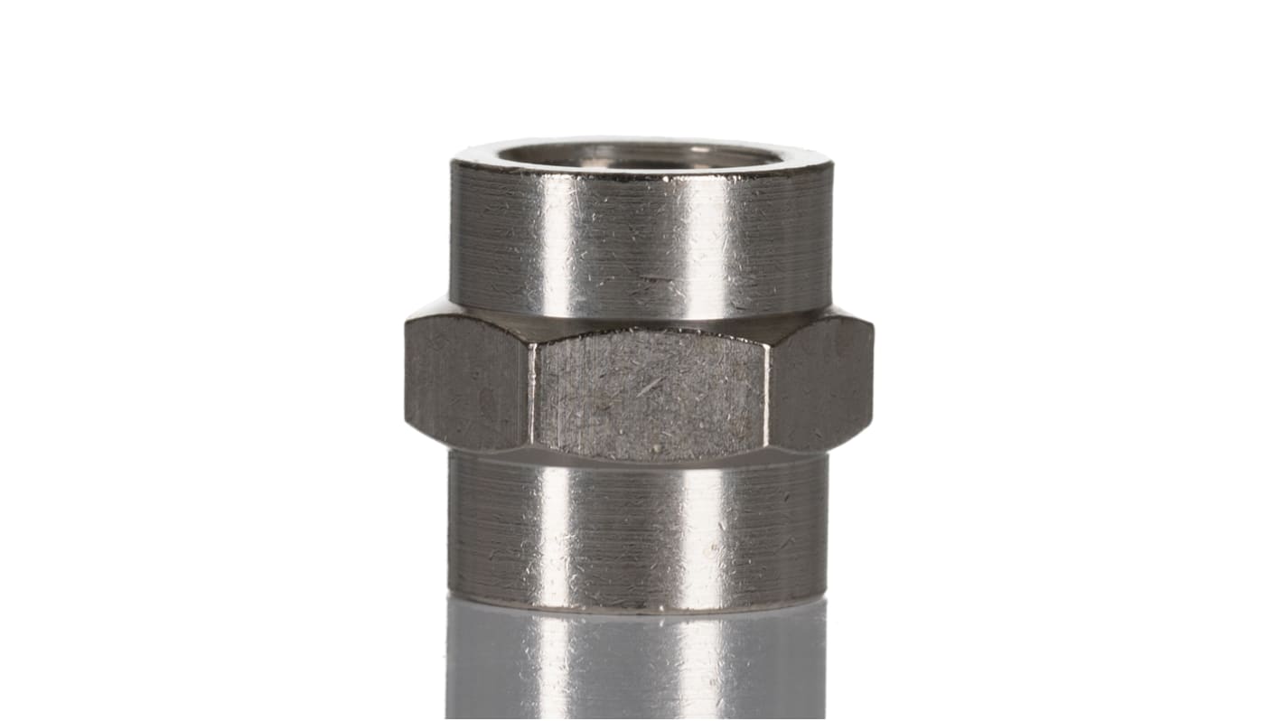 SMC Bulkhead Threaded Adaptor, R 1/4 Male to R 1/4 Male, Threaded Connection Style