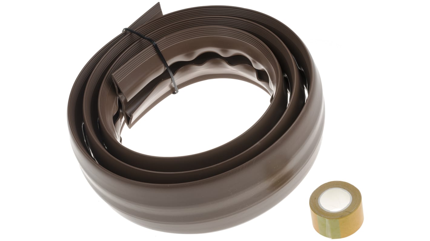 Canalina passacavi RS PRO, colore Marrone 19 x 10.9mm, Ø interno 19mm, lunghezza 1.83m, larghezza 66 mm PVC