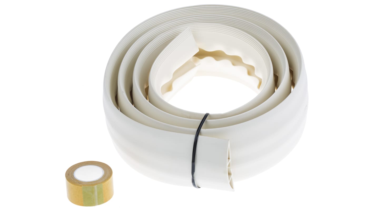 Canalina passacavi RS PRO, colore Bianco 19 x 10.9mm, Ø interno 19mm, lunghezza 1.83m, larghezza 66 mm PVC