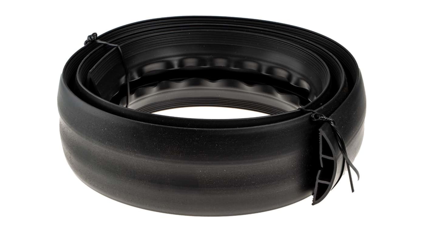 RS PRO 1.83m Black Cable Cover in PVC, 22mm Inside dia.