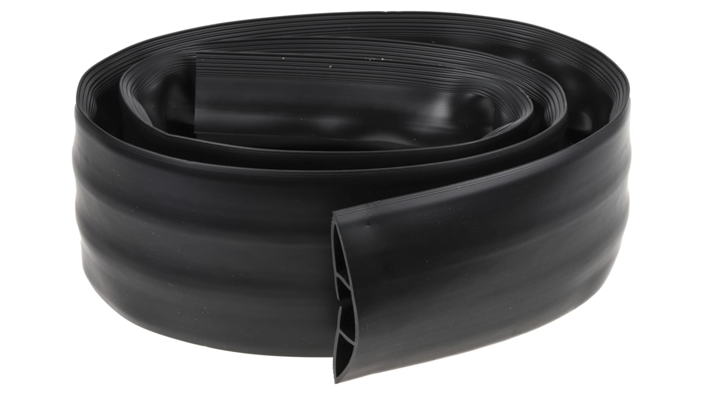 RS PRO 1.83m Black Cable Cover in PVC, 29.4mm Inside dia.