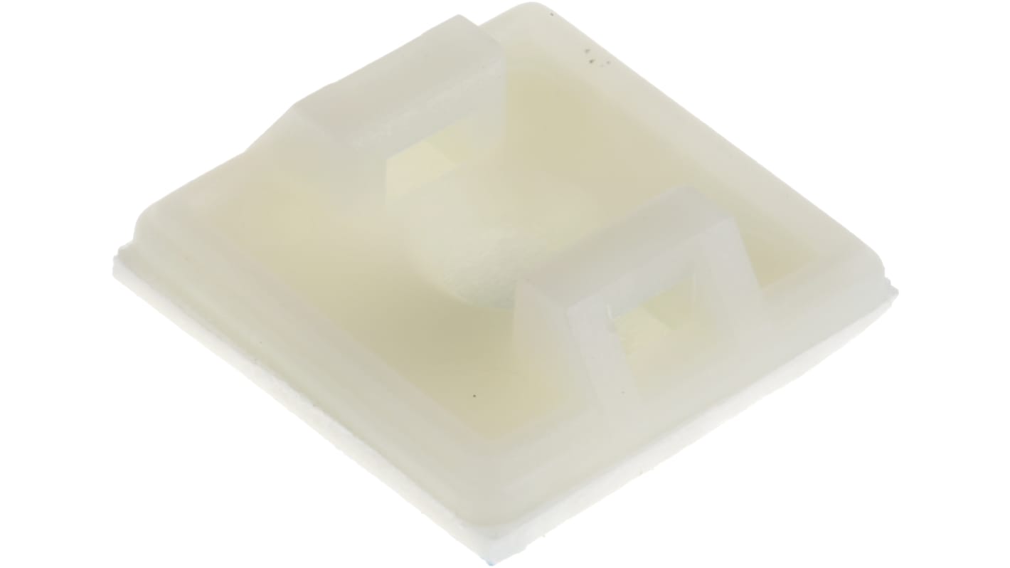 RS PRO Self Adhesive Natural Cable Tie Mount 19 mm x 19mm, 4.1mm Max