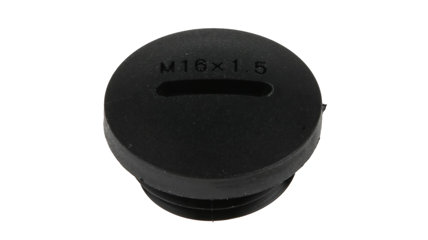 RS PRO Blanking Plug, M16, 15.7mm Hole Diameter, Nylon 66, 20mm Diameter, Threaded