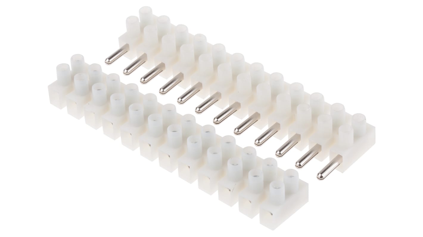 RS PRO Non-Fused Terminal Block, 12-Way, 3 → 24A, 12 AWG Wire, Screw Termination