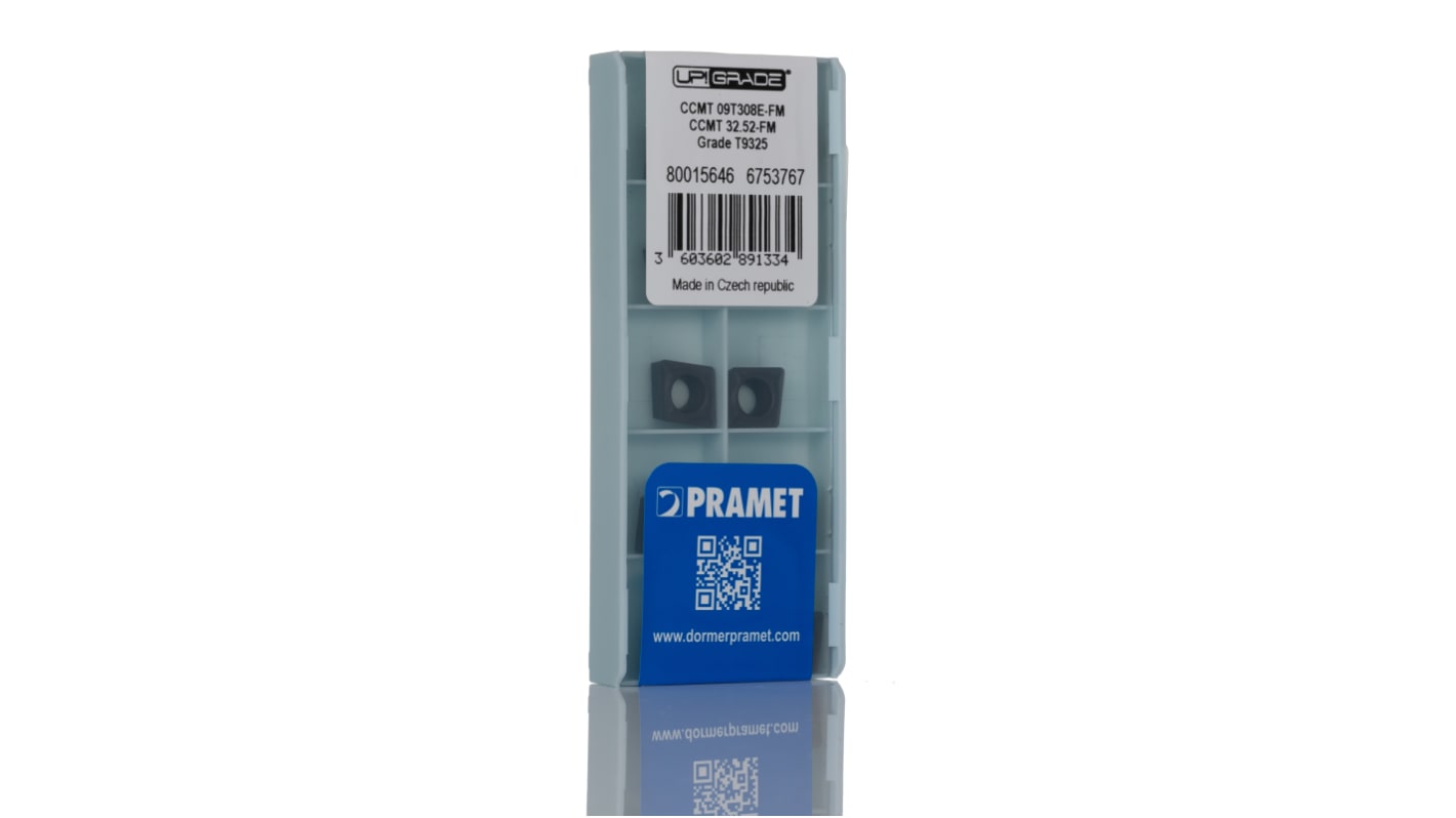 Pramet CCMT Series Lathe Insert for Use with SCLCR 06, 3.97mm Height, 95° Approach, 9.7mm Length