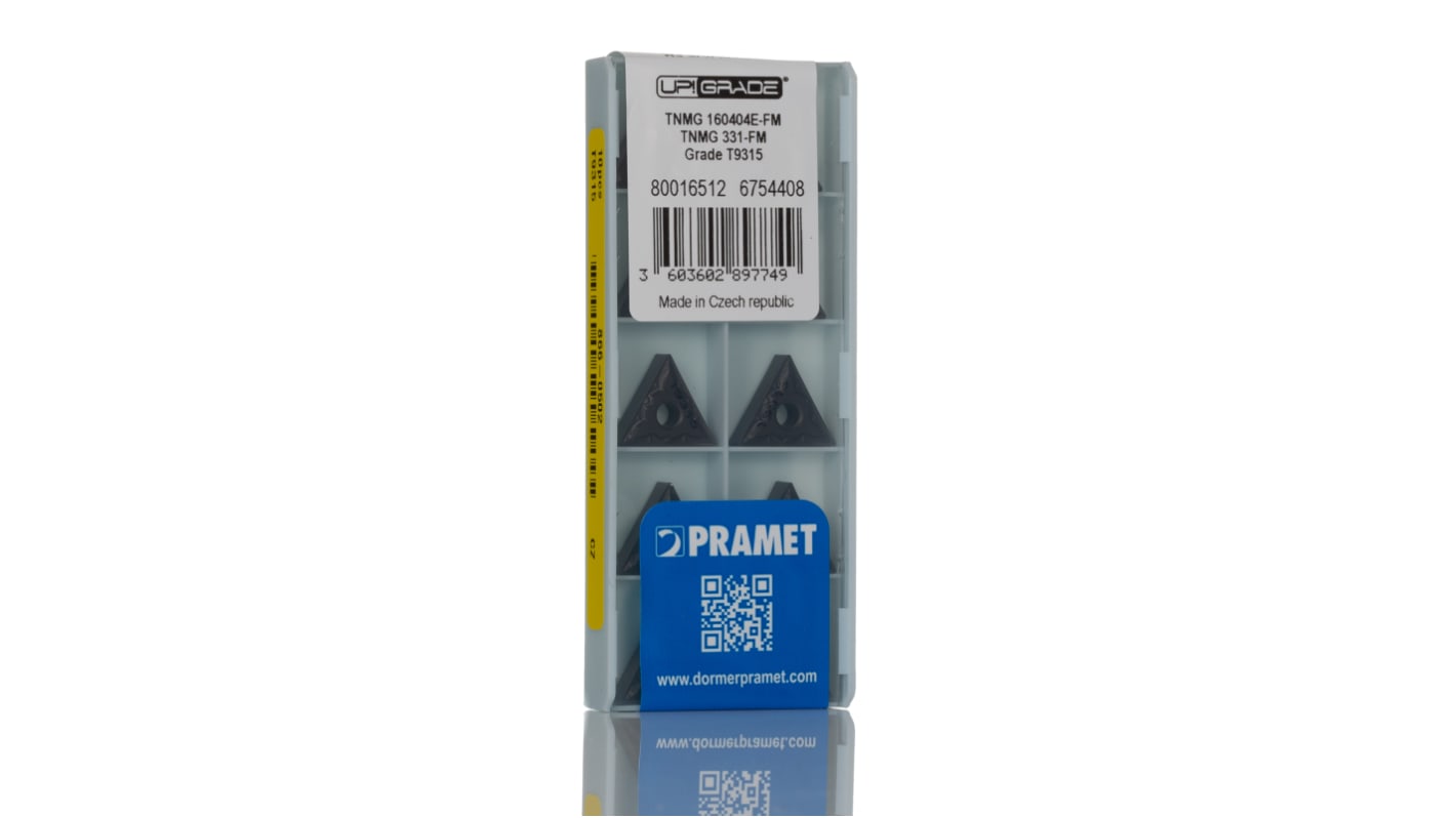 Plaquita de torno Pramet, serie TNMG, ángulo de aproximación 93°, para usar con MTJNR, long. 16.5mm, alt. 4.76mm