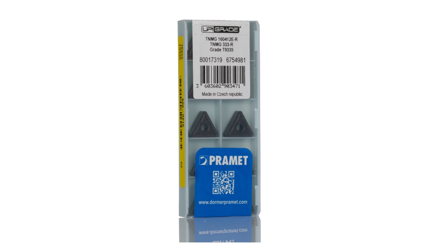 Plaquita de torno Pramet, serie TNMG, ángulo de aproximación 93°, para usar con MTJNR, long. 16.5mm, alt. 4.76mm