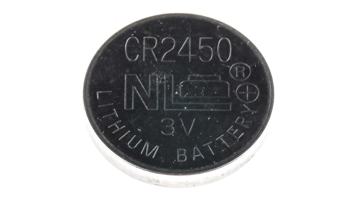 RS PRO CR2450 Button Battery, 3V, 24.5mm Diameter