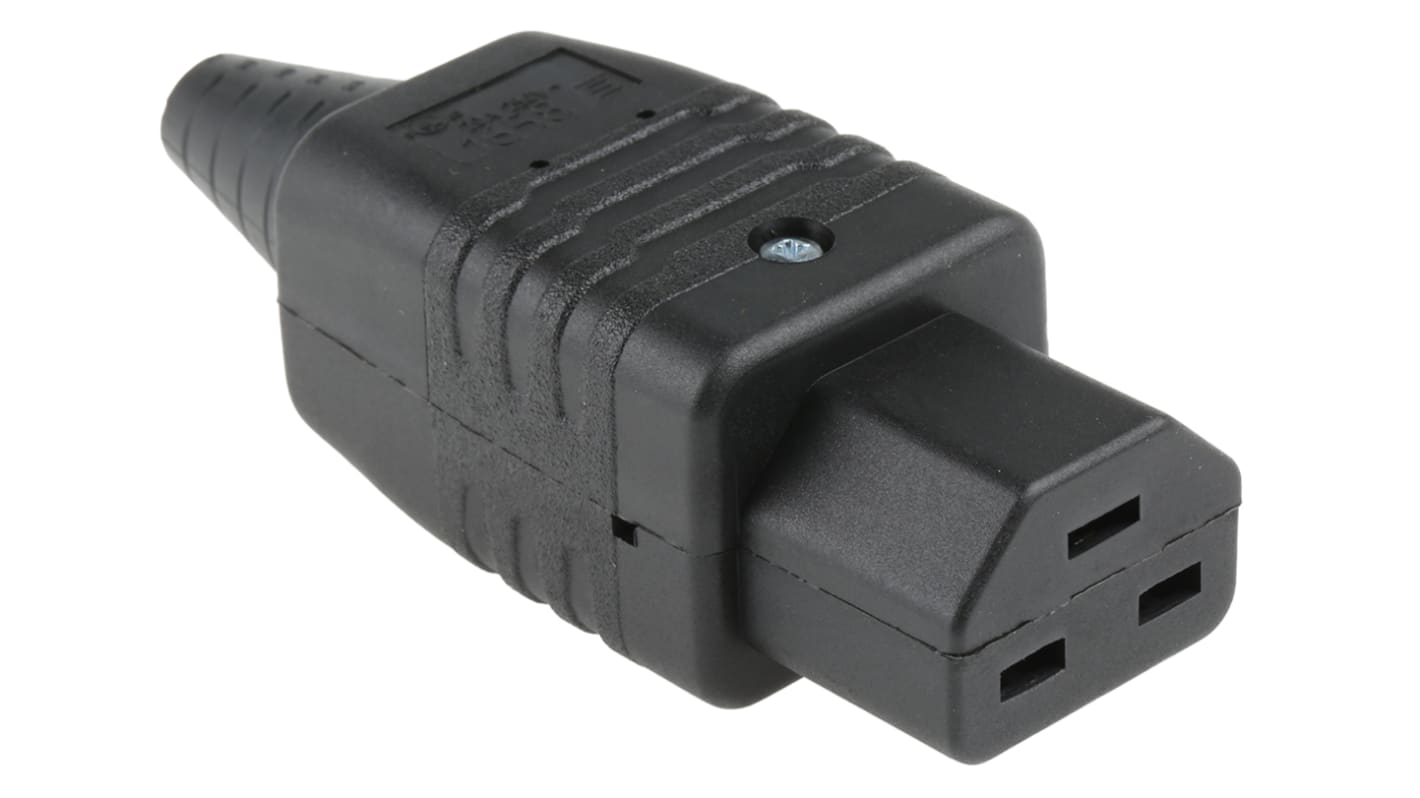 Conector IEC C21 hembra Schurter, Montaje de Cable, 250 V, 16A, Ø de cable 16.0mm