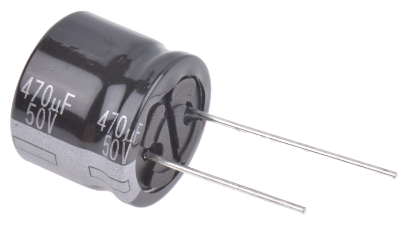 Panasonic 470μF Aluminium Electrolytic Capacitor 50V dc, Radial, Through Hole - EEUTA1H471S