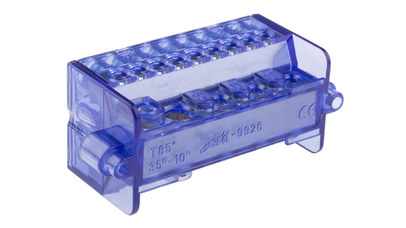 RS PRO Distribution Block, 26 Way, Blue