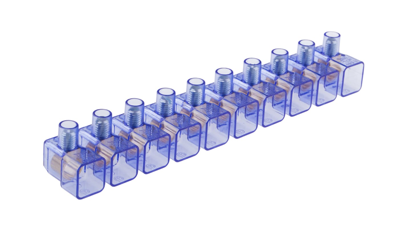 RS PRO Non-Fused Terminal Block, 10-Way, 10 mm² Wire, Screw Termination