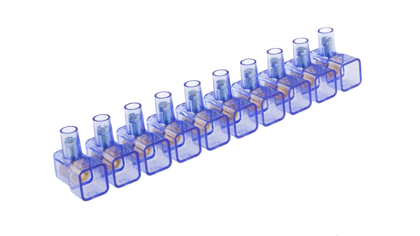 RS PRO Non-Fused Terminal Block, 10-Way, 6 mm² Wire, Screw Termination