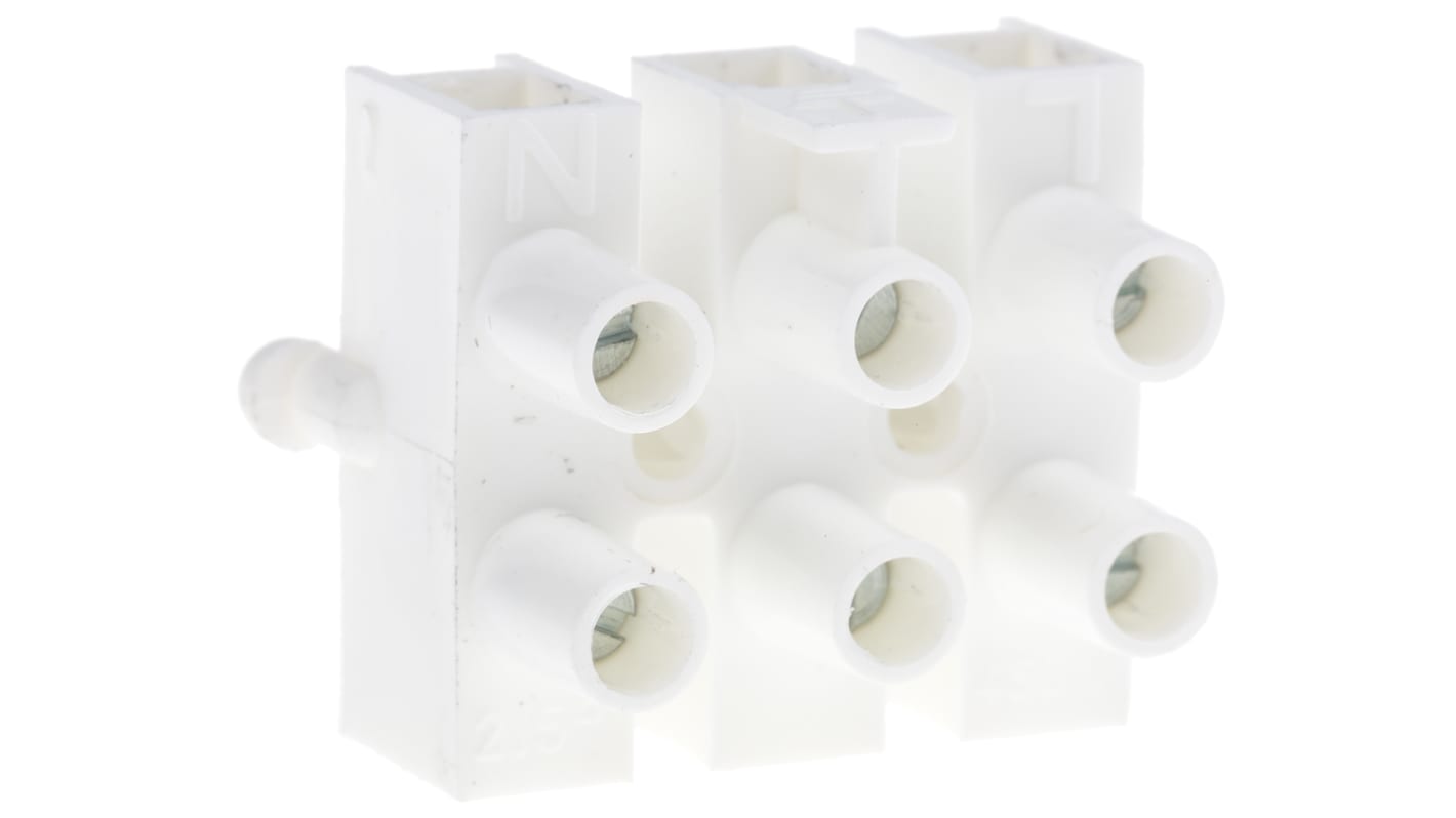 RS PRO NonFused Terminal Block, 3Way, 2.5 mm² Wire, Screw Termination