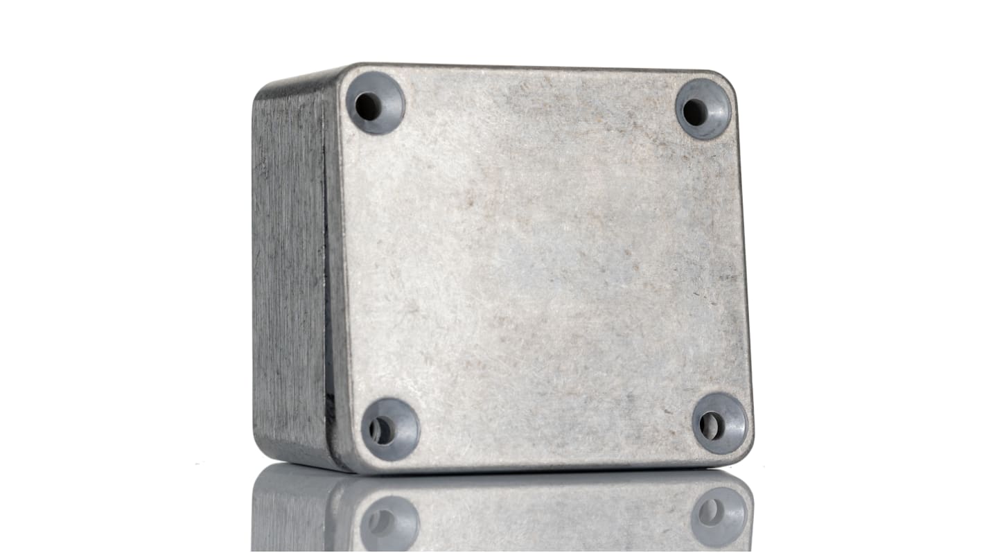 Hammond 1550 Series Natural Die Cast Aluminium Enclosure, IP66, IK08, Natural Lid, 65 x 58.4 x 35.4mm