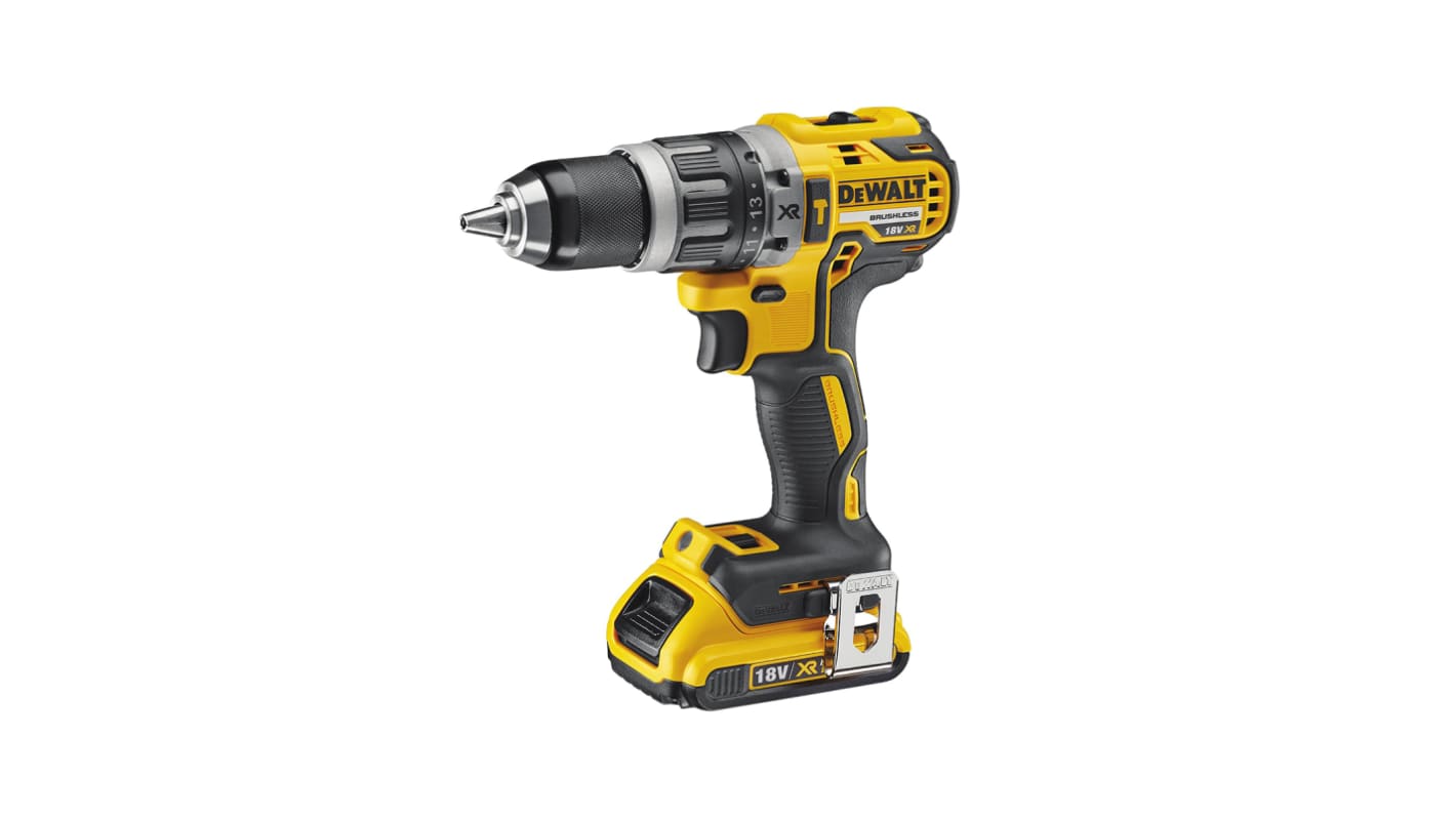 Taladro combinado DeWALT a batería Li-Ion de 18V 2Ah, DCD796D2 con 2 baterías, Euroconector