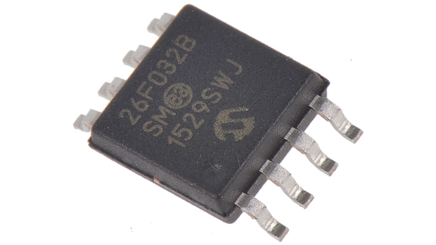 AEC-Q100 Flash memória SST26VF032B-104I/SM SPI, 32Mbit, 4 MB x 8 bit, 3ns, 2,7 V – 3,6 V, 8-tüskés, SOIJ