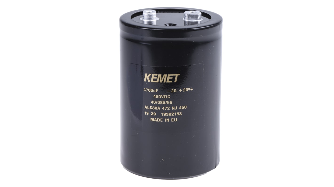 KEMET 4700μF Aluminium Electrolytic Capacitor 450V dc, Screw Terminal - ALS30A472NJ450