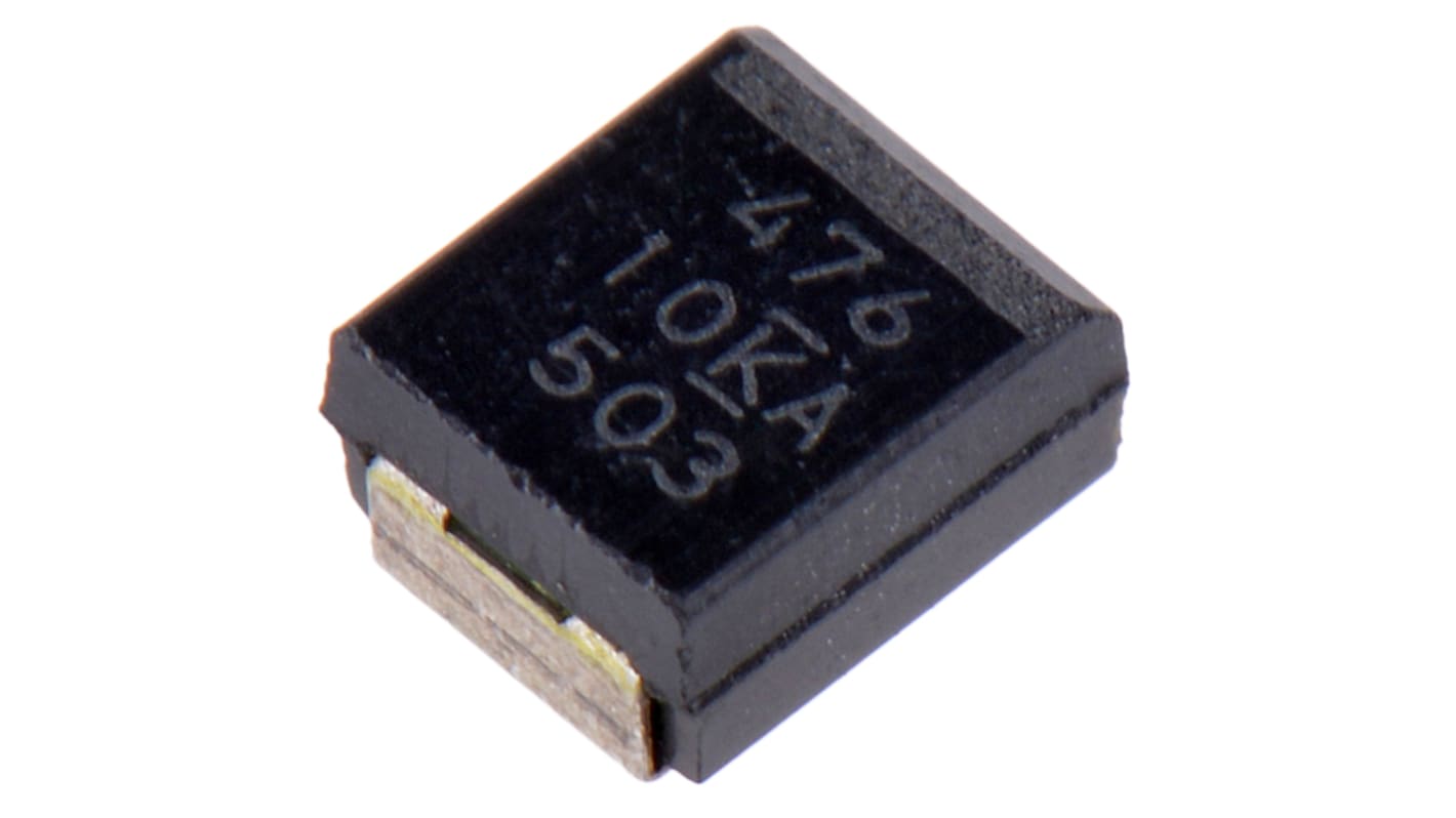 KEMET T591, SMD Polymerkondensator 47μF ±20% / 10V dc, -55°C → +125°C