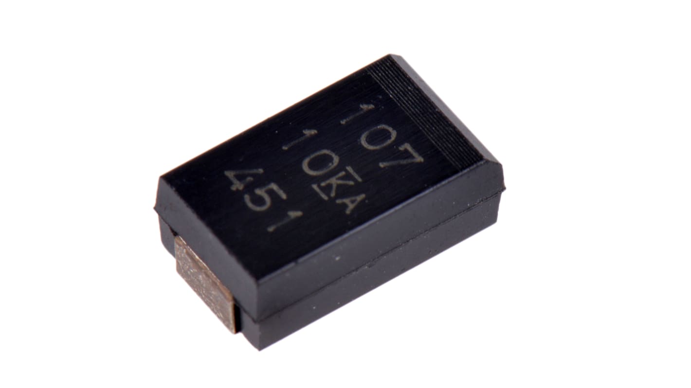 T591D107M010ATE025 KEMET 100μF Surface Mount Polymer Capacitor, 10V