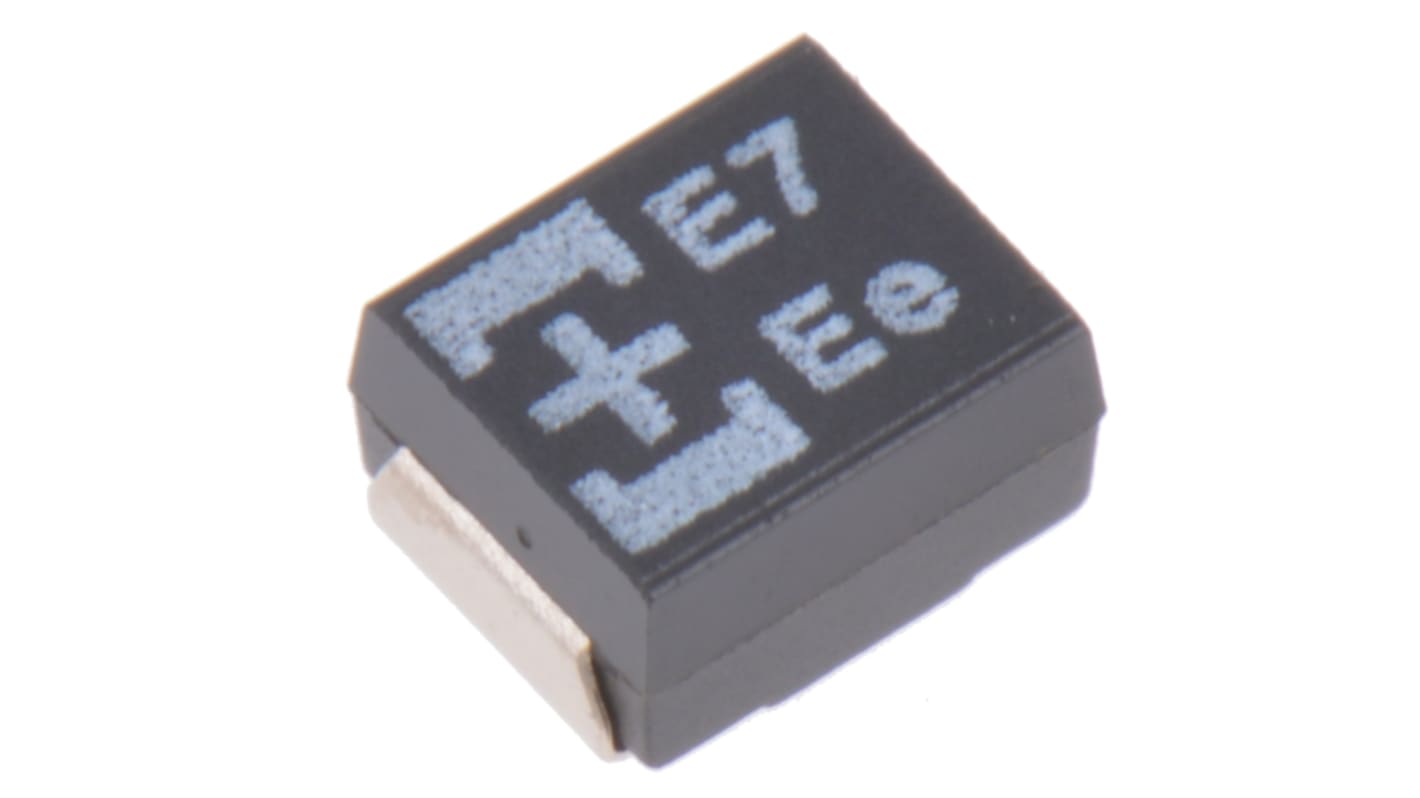 Panasonic POSCAP TQC, SMD Polymerkondensator 15μF ±20% / 25V dc, -55°C → +105°C